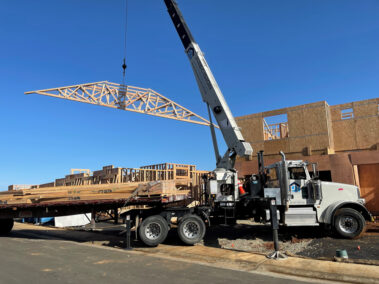 Precision Truss truck at job site