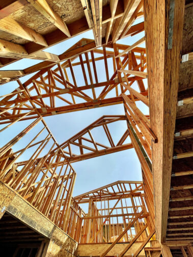 Trusses added to building roof