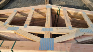 Roof trusses stacked